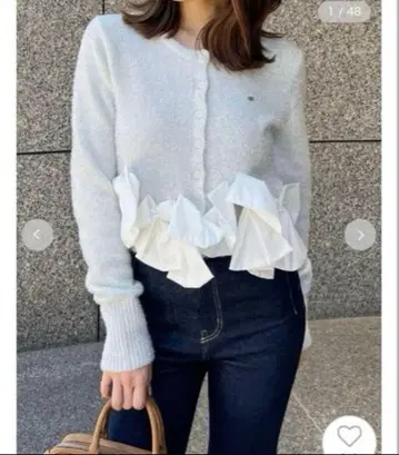 [ 새상품급 ] 스나이델 SNIDEL 리본 모티브 가디건