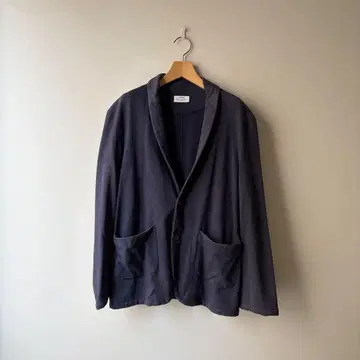 네이비 테일러드 자켓 코튼 혼방