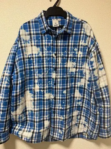 x-girl 블리치 가공 플란넬 셔츠 L 사이즈