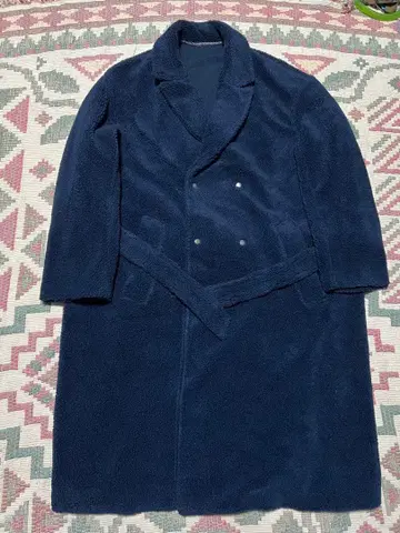 중고품 아바하우스 ABA HOUSE 네이비 플리스 더블 브레스트 코트