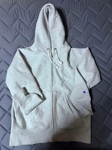Champion 그레이 집업 후드티 XL