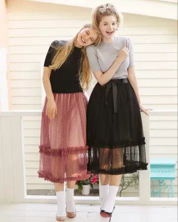 도트 튤 스커트 메종 드 플뢰르 푸치 로브 블랙 칸다 사야카