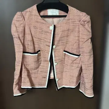 노카라 자켓 핑크