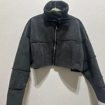 후즈후 갤러리 숏 무스탕 자켓 여성용 M 그레이 보아