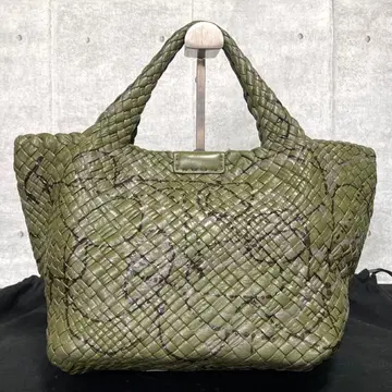 새상품급 FALORNI 인트레차트 올리브 핸드백 정가 143000엔