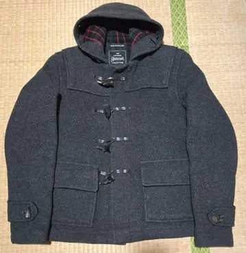 Gloverall 숏 더플 코트 다크 그레이