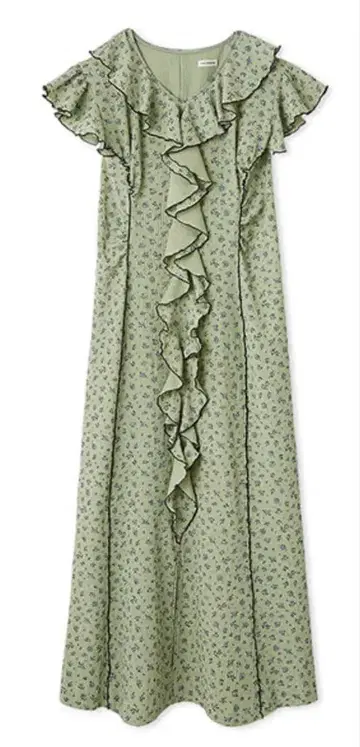 릴리 브라운 컷 프릴 원피스