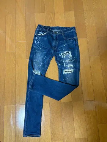 AVIREX 블루 스키니 데미지 진