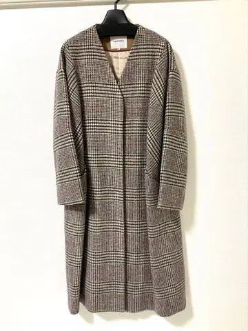 mylanka 미란카 체크 무늬 롱 코트 38