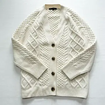 23구 아란 패턴 케이블 니트 가디건 M