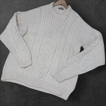 캐리그돈 메리노울 케이블 니트 스웨터 아란니트 L