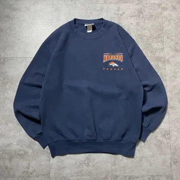 90s 리 스포츠 브롱코스 자수 원포인트 네이비 맨투맨