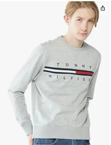 TOMMY HILFIGER 그레이 트레이닝복 맨투맨 L 사이즈 남녀 공용