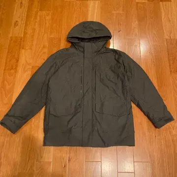 유니클로 하이브리드 다운 후드티 남성용 아우터 그레이