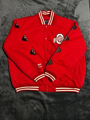 오하이오 주립대학교 칼리지 버키아이즈 바시티 자켓 레드