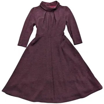 ANAYI 아나이 롤 칼라 울 원피스 A라인 보르도