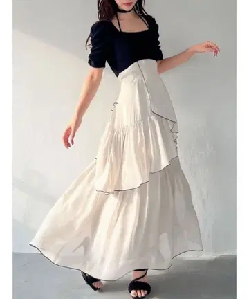 RESEXXY 바이컬러 메로우 플레어 원피스