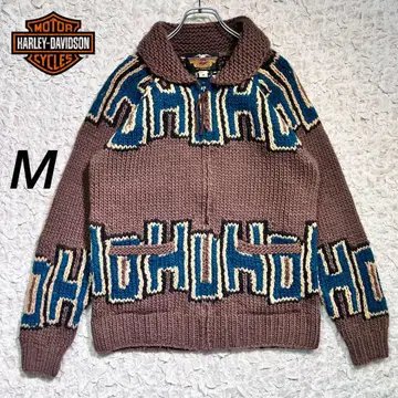 [ 레어 ] 할리데이비슨 코위찬 니트 울 100% 브라운 M
