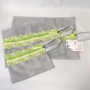 치카자와 레이스점 메쉬 파우치 3종 세트 양배