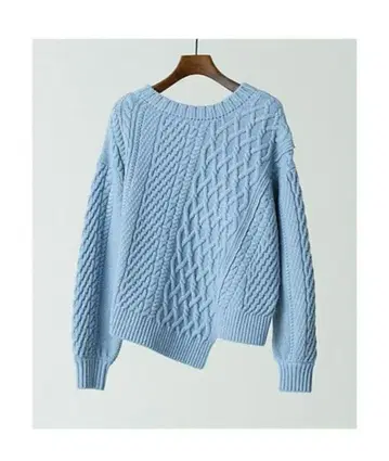 allureville 불규칙 밑단 2WAY 케이블 니트