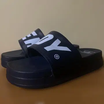 NERDY 빅 로고 슬리퍼 통굽 샌들 네이비 26.5cm