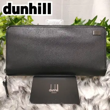 dunhill 장지갑 블랙 가죽 라운드 던힐 지갑 블랙 가죽 로고