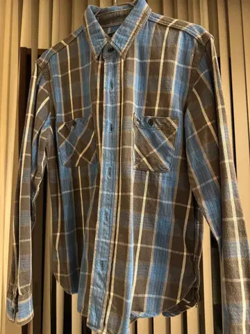 텐더 로인 헤비 플란넬 셔츠 파랑과 블랙 체크 무늬