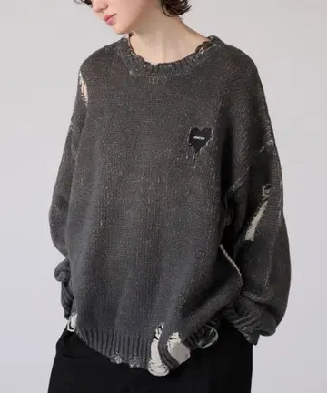 빈티지 데미지 니트 남성용 여성용 / L