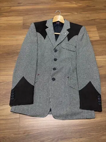 새상품급 웨스턴 자켓 폴스미스 S 사이즈 양가죽 하운드투스 체크