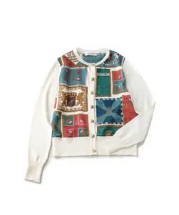 [ 초레어 ] Jane Marple Royal Flag 가디건 화이트