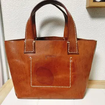 genten 아 마노 브라운 가죽 토트백