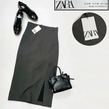 ZARA 그레이 타이트 스커트 사이드 슬릿