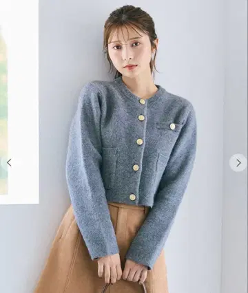 완판 택 포함 새상품 코코딜 라쿤 혼방 더블 페이스 니트 가디건