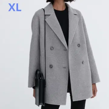 UNIQLO 더블 페이스 숏코트 그레이 XL 여성용