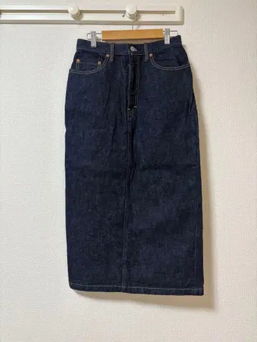 OMNIGOD 다크 데님 롱 스커트 타이트 스커트 도밍고