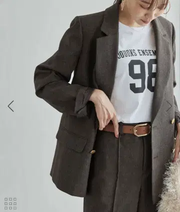 울 라이크 서지 골드 버튼 자켓 셋업