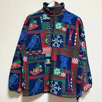 L.L.Bean 크리스마스 패턴 플리스 자켓 스냅t