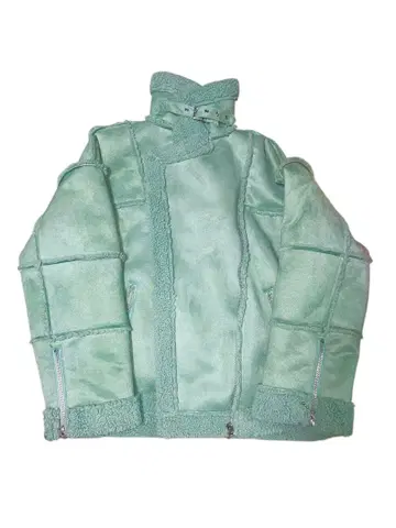 [ jouetie ] 민트 그린 무스탕 라이더 재킷