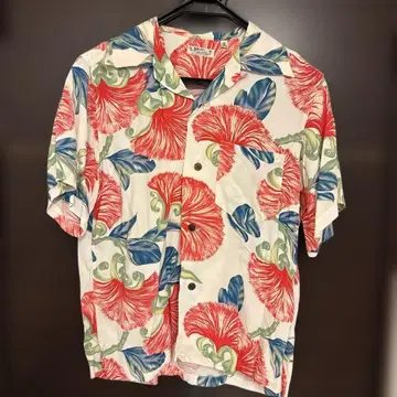 SUN SURF 플라워 프린트 하와이안 셔츠 S