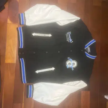 GREEN GUNGCHI 바시티 자켓 XL 블랙/화이트