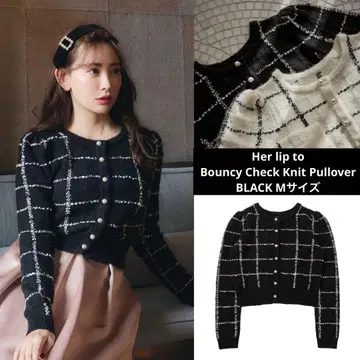 Bouncy Check Knit Pullover BLACK M 사이즈