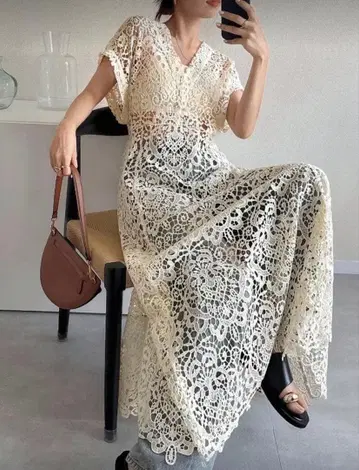 AmeriMEDI 2WAY FLARE CHEMICAL LACE DRESS