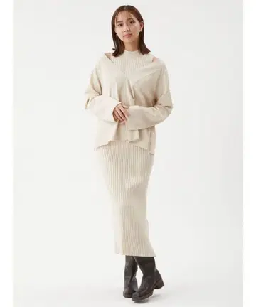 Mila owen 겨울 의류 양득 레이어드 니트 원피스