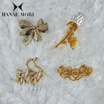 [극미품 초레어] HANAE MORI 하나에모리 놋쇠 브로치 4종 세트