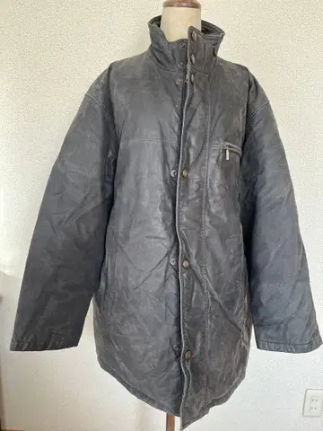 그레이 가죽 다운 숏코트 단추식