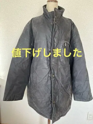 그레이 가죽 다운 숏코트 단추식