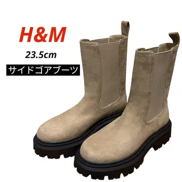 (1회 착용 새상품급) H&M 사이드 고어 부츠 23.5cm 베이지