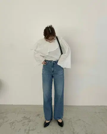 Alumu. 2way cotton frill blouse