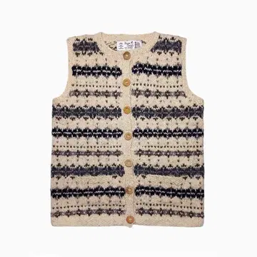 Athena Designs 아테나 디자인 페어아일 패턴 베스트 베이지