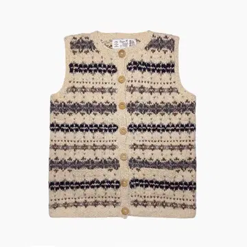 Athena Designs 아테나 디자인 페어아일 패턴 베스트 나무 버튼